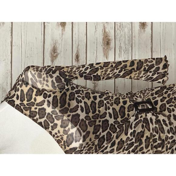 BCBG MaxAzria Y2K mob wife Michael animal-print mesh wrap dress Size XS - Picture 4 of 7